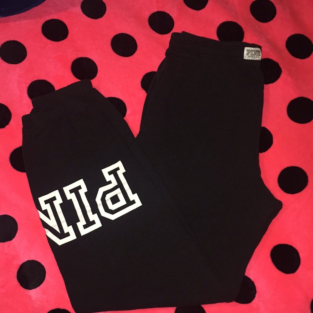 Victoria secret pink sweatpants black size medium